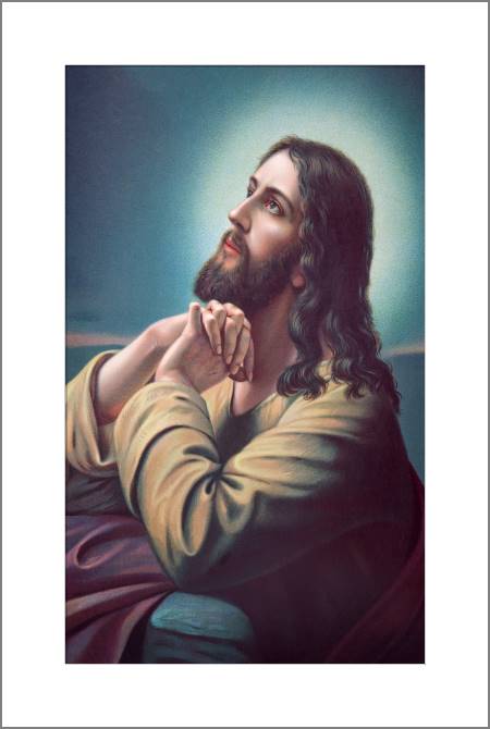 Купить и печать на заказ Картины, фото с паспарту Молитва Иисуса (Линдберг XIX в.)