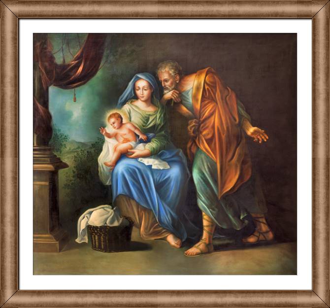 Купить и печать на заказ Картины на холсте Семья святых (церковь Iglesia Santo Angel XVIII в.)