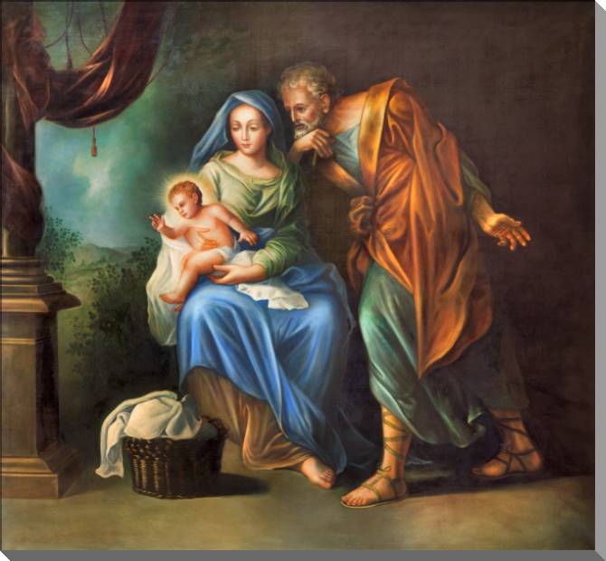 Купить и печать на заказ Картины на пластике, пеноркартоне Семья святых (церковь Iglesia Santo Angel XVIII в.)