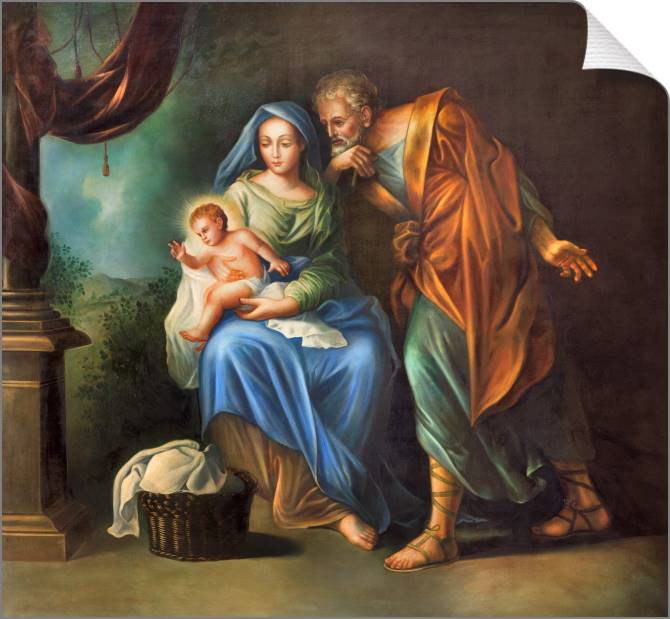 Купить и печать на заказ Картины на холсте Семья святых (церковь Iglesia Santo Angel XVIII в.)