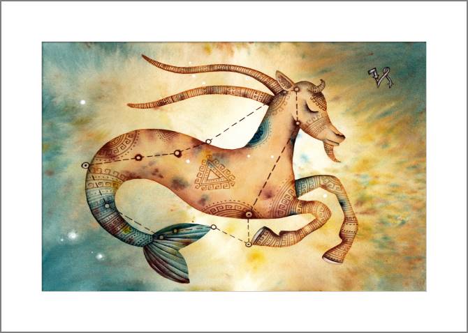 Купить и печать на заказ Картины, фото с паспарту Знак зодиака Козерог