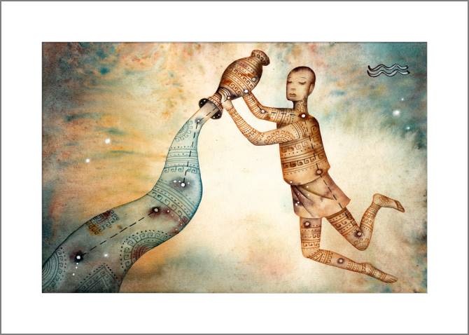 Купить и печать на заказ Картины, фото с паспарту Знак зодиака Водолей