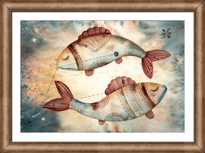 Купить и печать на заказ Картины на холсте Знак зодиака Рыбы