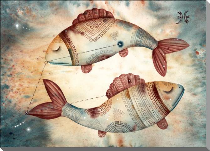 Купить и печать на заказ Картины на пластике, пеноркартоне Знак зодиака Рыбы