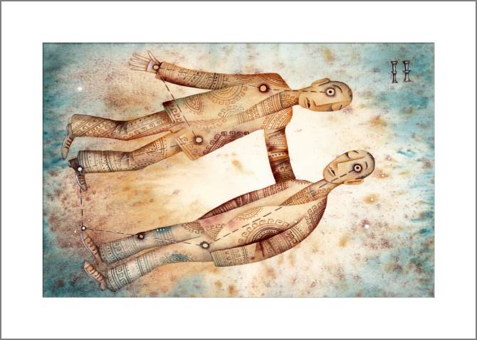 Купить и печать на заказ Картины, фото с паспарту Знак зодиака Близнецы