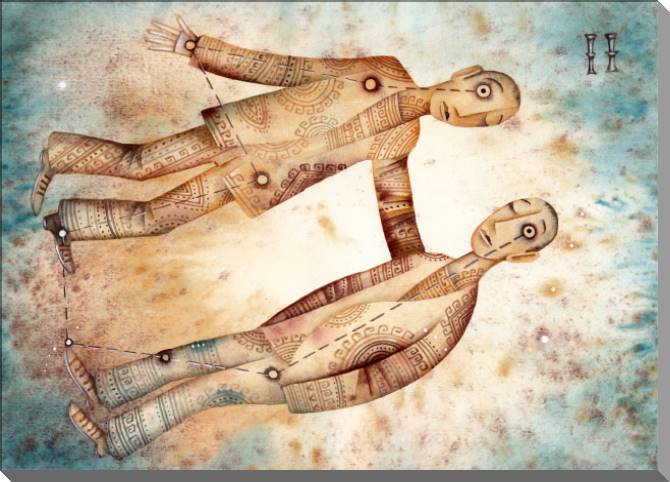 Купить и печать на заказ Картины на пластике, пеноркартоне Знак зодиака Близнецы