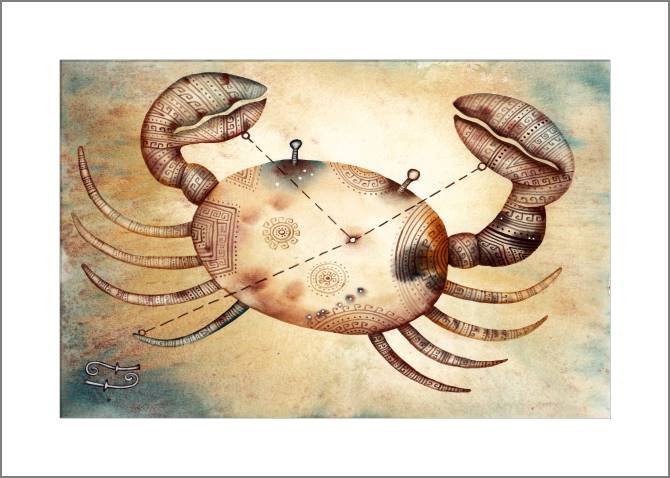 Купить и печать на заказ Картины, фото с паспарту Знак зодиака Рак