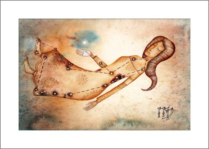 Купить и печать на заказ Картины, фото с паспарту Знак зодиака Дева