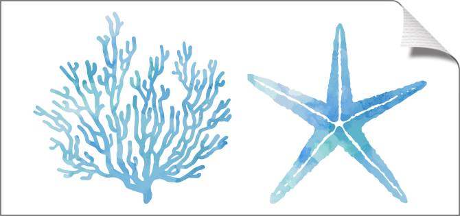 Купить и печать на заказ Картины на холсте Коралл и морская звезда
