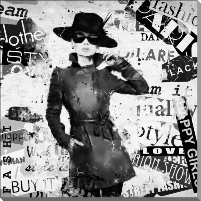 Купить и печать на заказ Картины на пластике, пеноркартоне Стильная девушка, стрит-арт