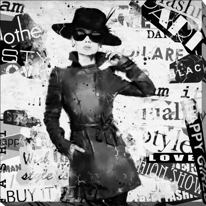 Paintings on canvas Series collage with pictures and text fashion_2