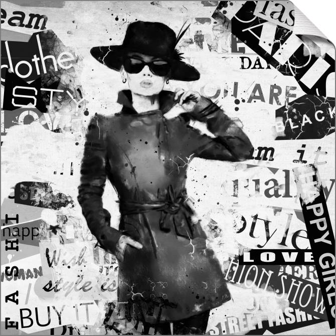 Купить и печать на заказ Картины на холсте Стильная девушка, стрит-арт