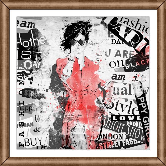 Купить и печать на заказ Картины на холсте Девушка в красном плаще