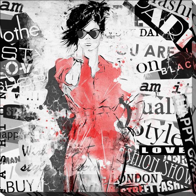 Картины на холсте Series collage with pictures and text fashion_6