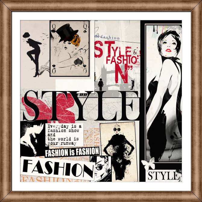 Купить и печать на заказ Картины на холсте Коллаж на тему модного журнала