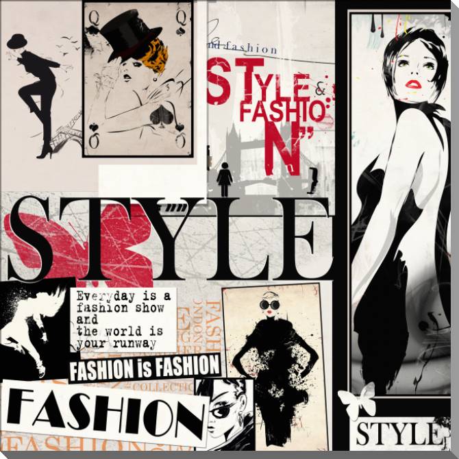 Купить и печать на заказ Картины на пластике, пеноркартоне Коллаж на тему модного журнала