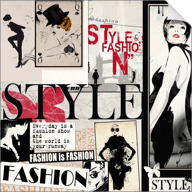 Купить и печать на заказ Картины на холсте Коллаж на тему модного журнала