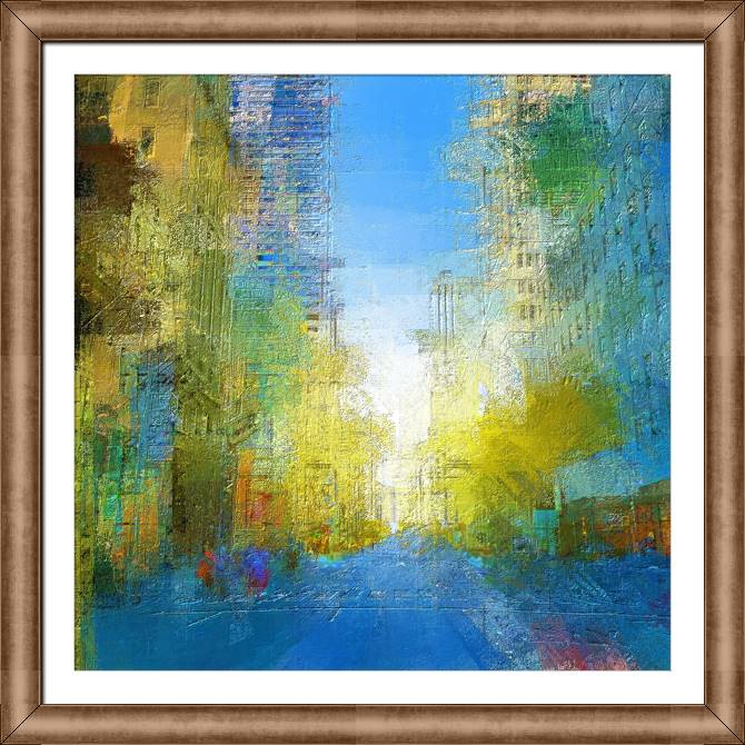 Купить и печать на заказ Картины на холсте Городская солнечная абстракция