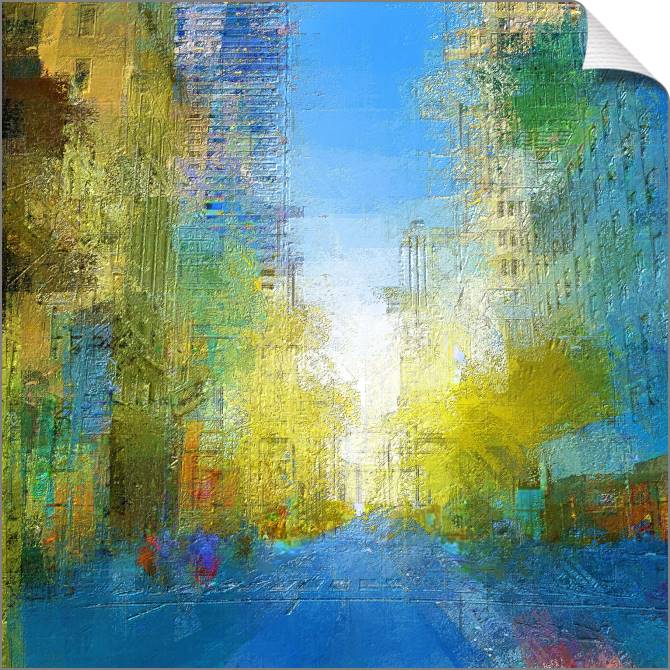Купить и печать на заказ Картины на холсте Городская солнечная абстракция