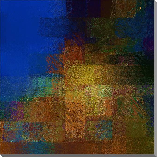 Купить и печать на заказ Картины на пластике, пеноркартоне Золотисто-коричневые мазки на синем фоне