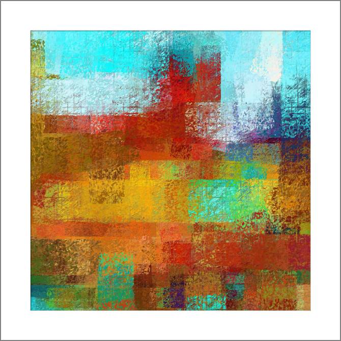 Купить и печать на заказ Картины, фото с паспарту Пестрые квадраты и линии