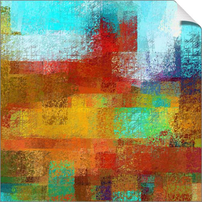 Купить и печать на заказ Картины на холсте Пестрые квадраты и линии