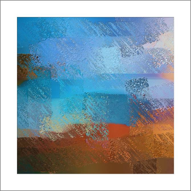 Купить и печать на заказ Картины, фото с паспарту Текстурные синие и коричневые мазки