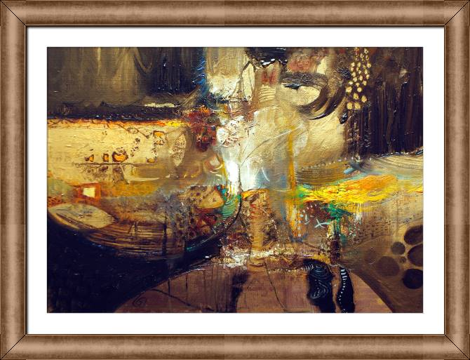 Купить и печать на заказ Картины на холсте Золотисто-коричневая абстракция