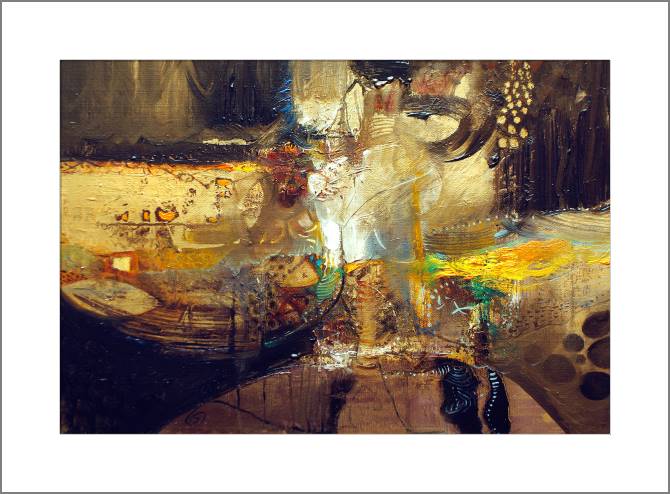 Купить и печать на заказ Картины, фото с паспарту Золотисто-коричневая абстракция