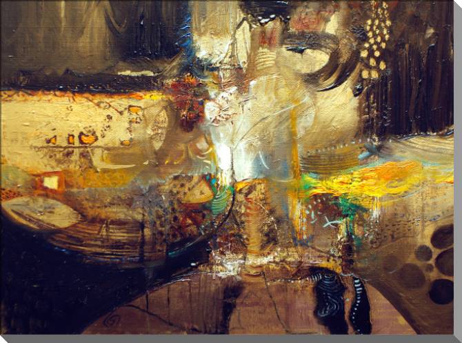 Купить и печать на заказ Картины на пластике, пеноркартоне Золотисто-коричневая абстракция