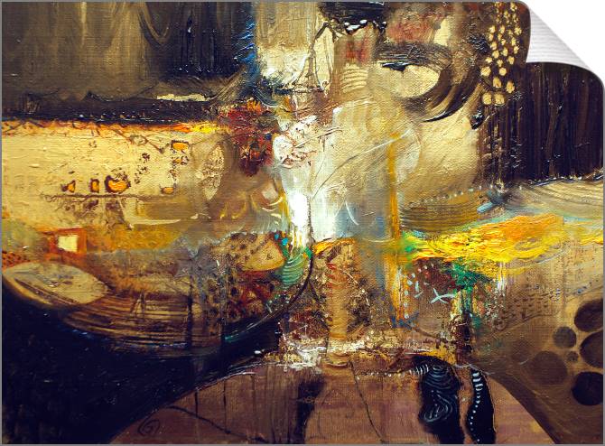 Купить и печать на заказ Картины на холсте Золотисто-коричневая абстракция