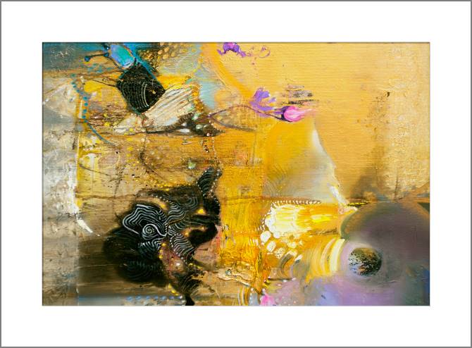 Купить и печать на заказ Картины, фото с паспарту Лиловый на золотом