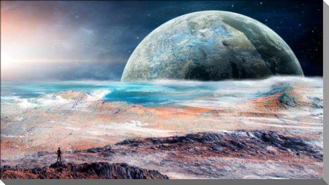 Купить и печать на заказ Картины на пластике, пеноркартоне Космический горизонт