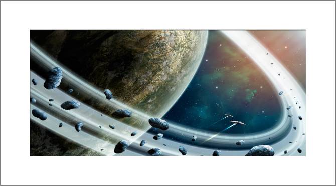 Купить и печать на заказ Картины, фото с паспарту Кольца Сатурна