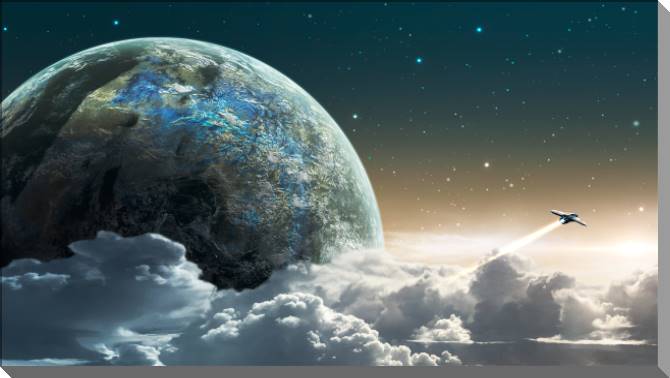 Купить и печать на заказ Картины на пластике, пеноркартоне Космический полет