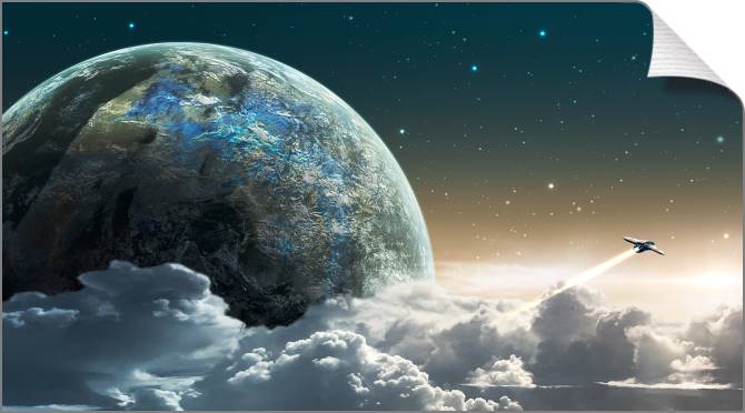 Купить и печать на заказ Картины на холсте Космический полет