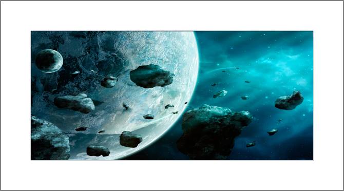 Купить и печать на заказ Картины, фото с паспарту Голубая туманность