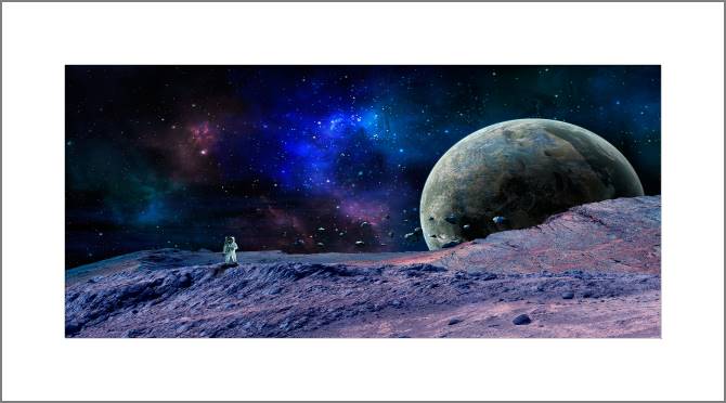 Купить и печать на заказ Картины, фото с паспарту Космический пейзаж