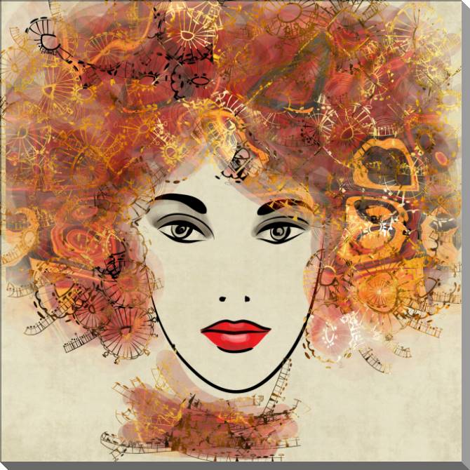 Купить и печать на заказ Картины на пластике, пеноркартоне Акварельный портрет женщины