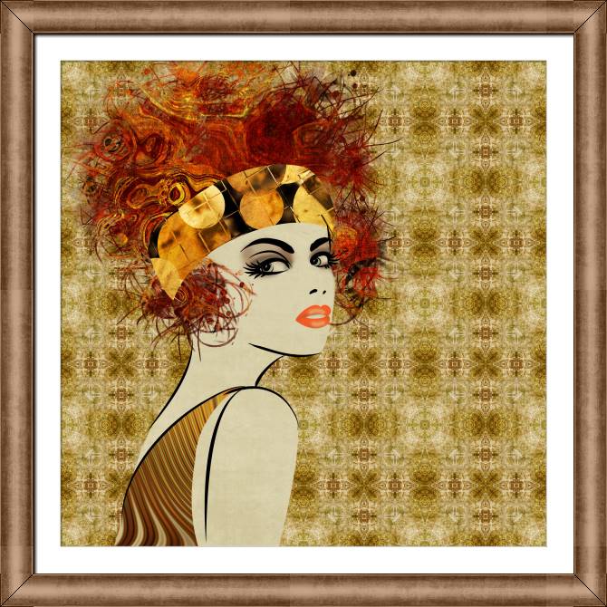 Купить и печать на заказ Картины на холсте Красивая девушка в стиле ар-деко