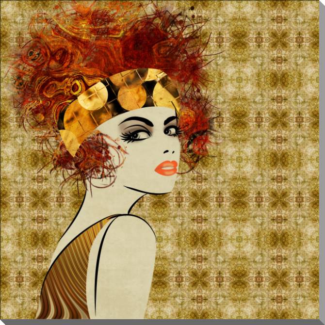 Купить и печать на заказ Картины на пластике, пеноркартоне Красивая девушка в стиле ар-деко