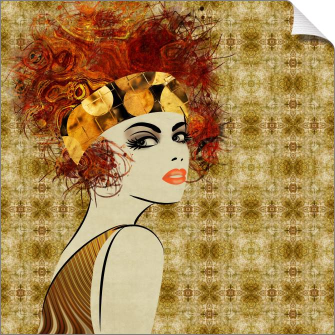 Купить и печать на заказ Картины на холсте Красивая девушка в стиле ар-деко
