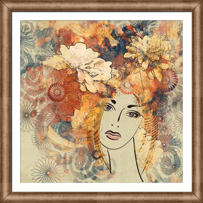 Картины в рамке, багете Series of flower female образ_4