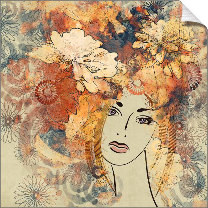 Купить и печать на заказ Картины на холсте Девушка-осень