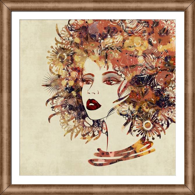 Купить и печать на заказ Картины на холсте Портрет девушки с цветочными волосами