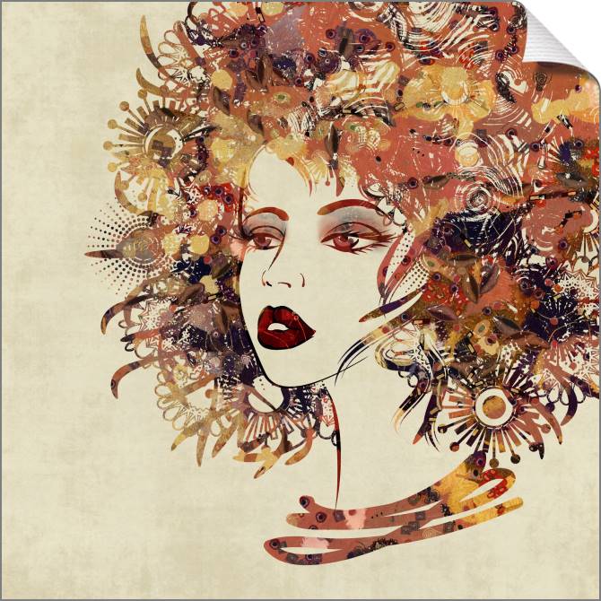 Купить и печать на заказ Картины на холсте Портрет девушки с цветочными волосами