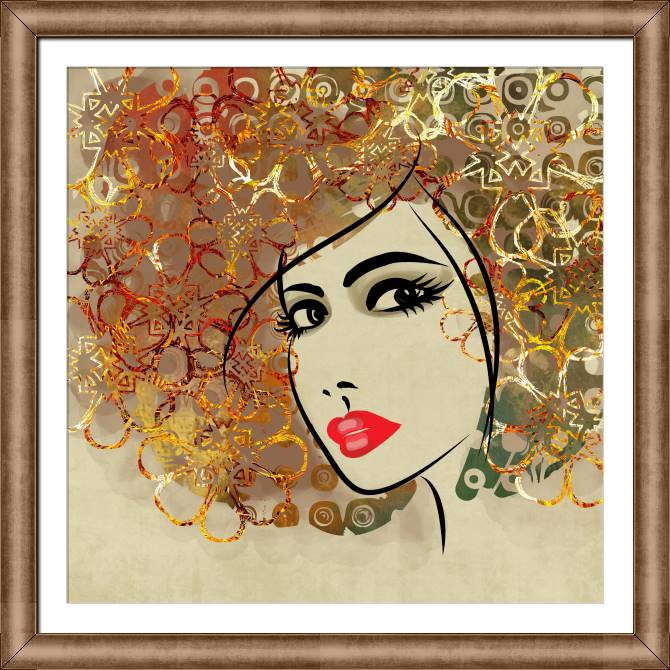 Купить и печать на заказ Картины на холсте Женский портрет с золотыми волосами