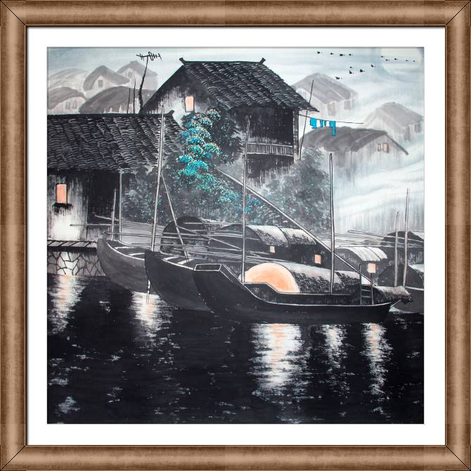 Купить и печать на заказ Картины на холсте Дом у воды