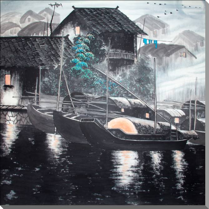 Купить и печать на заказ Картины на пластике, пеноркартоне Дом у воды