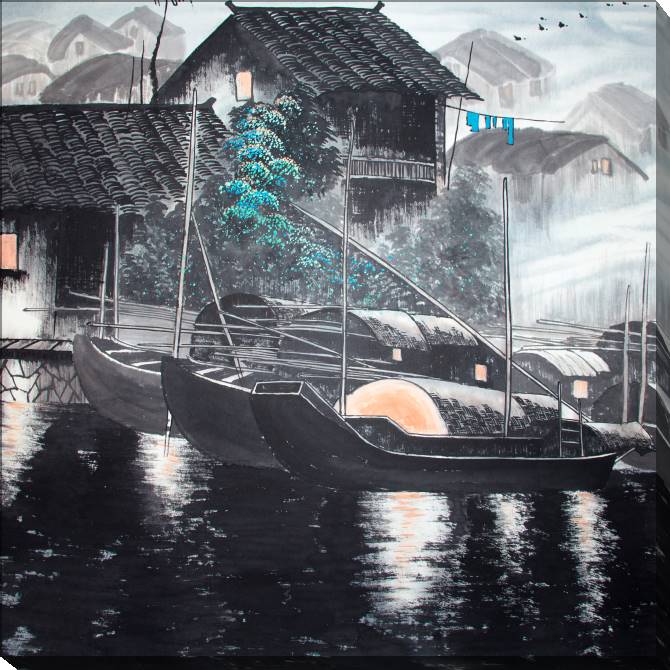 Paintings on canvas Series city on воде_1